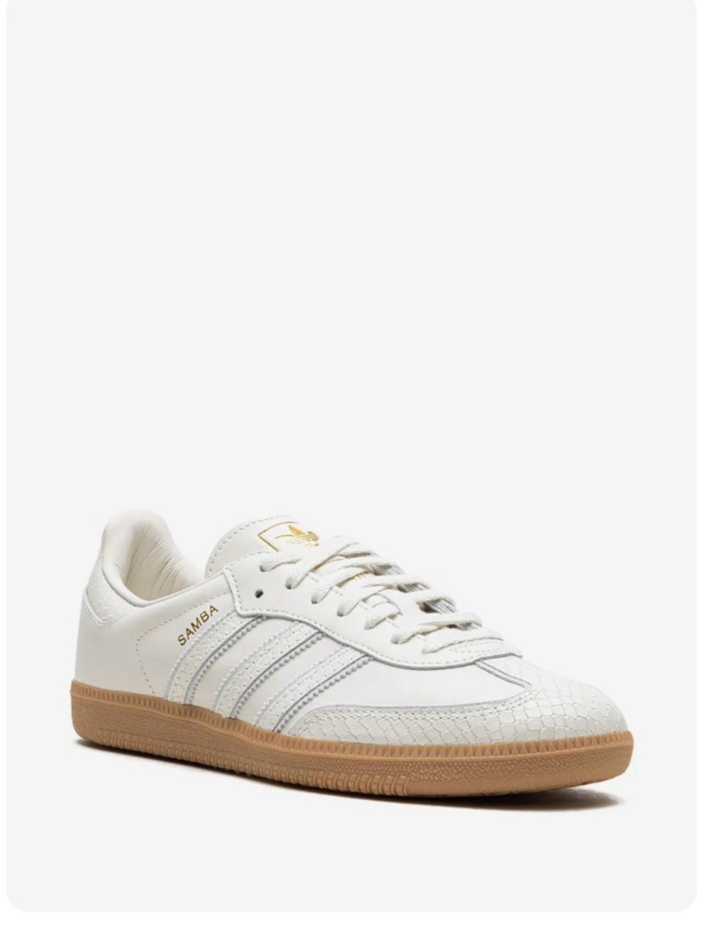 adidas Samba: core white snakeskin